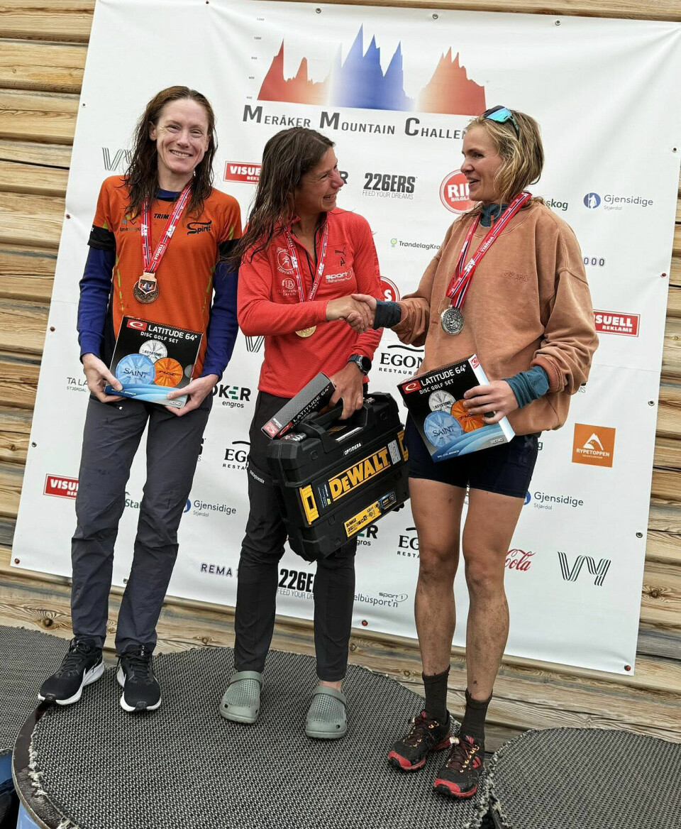 Årets medaljevinnere i kvinneklassen i NM terrengultra: 1. plass Anne-Sofie Pollestad 9.42.40, 2. plass Synne Hoggen Nybø 9.51.17 og 3. plass Anne Jorunn Hodne 10.11.30.