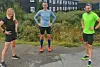 Fire av deltagerne på kondissamlinga på Ilsetra valgte å løpe Kondisløpet 10 km på søndagen. Vi ser Anne Woldmo, Stig Fjeldahl og Jon Shaw. (Foto: Tim Bennett)
