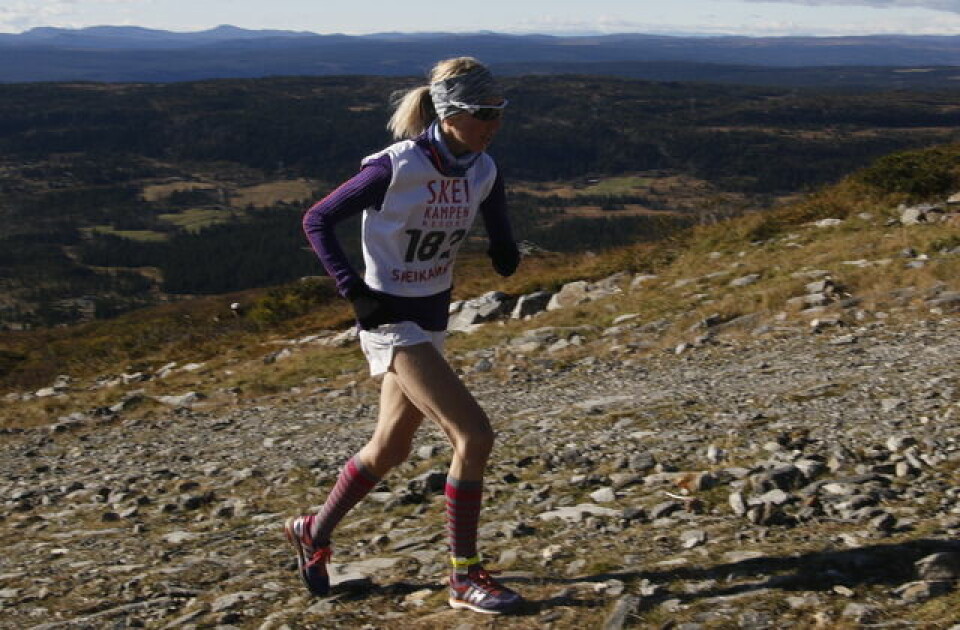 Kristin Størmer Steira lett i steget 250 meter fra toppen av Skeikampen lørdag. Kondis/Rolf Bakken