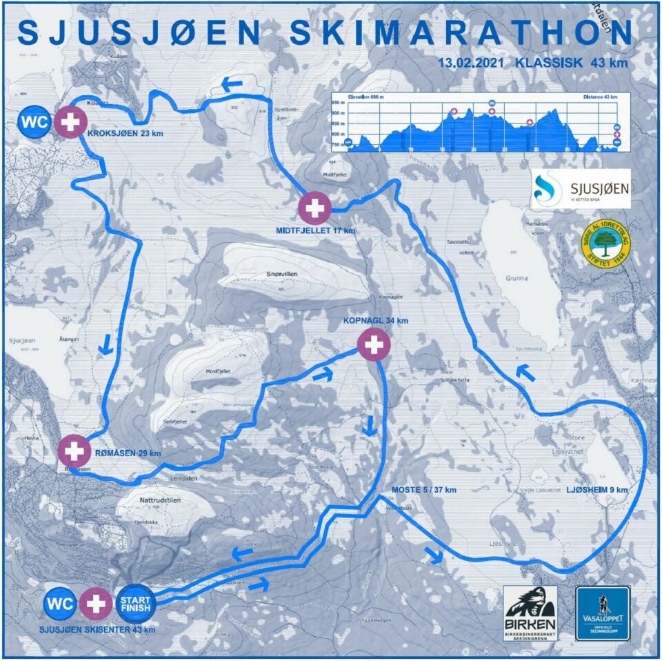 Sjusjøen Skimarathon med komplett renntilbud på lørdag