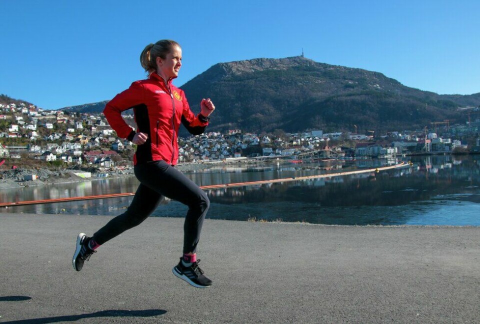 Mål om pers: Amalie Joensen har store forventninger til sesongen 2021. Første målet er å perse i Bergen City Marathon. (Foto: Arne Dag Myking) Amalie Joensen