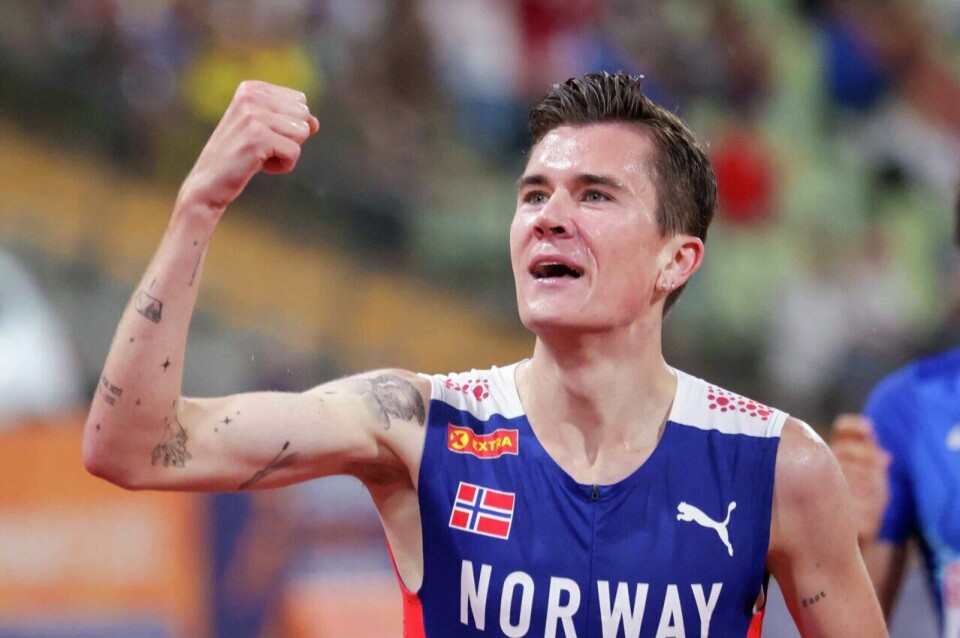 Jakob Ingebrigtsen er storfavoritt før VM i Budapest. Det kan være skummelt. Her fra EN-finalen i Munchen 2022. (Foto: Arne Dag Myking) EM Friidrett i München 2022 - 1500 meter menn finale - Jakob Ingebrigtsen