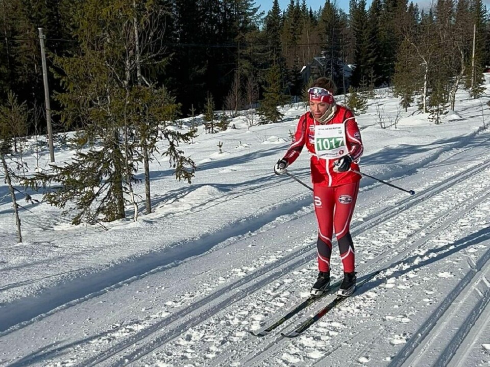 Vilde Kvale staker inn til 2. plass i klassen og 8. plass totalt i Trysil Skimaraton. (Foto: Amund Sigstad)