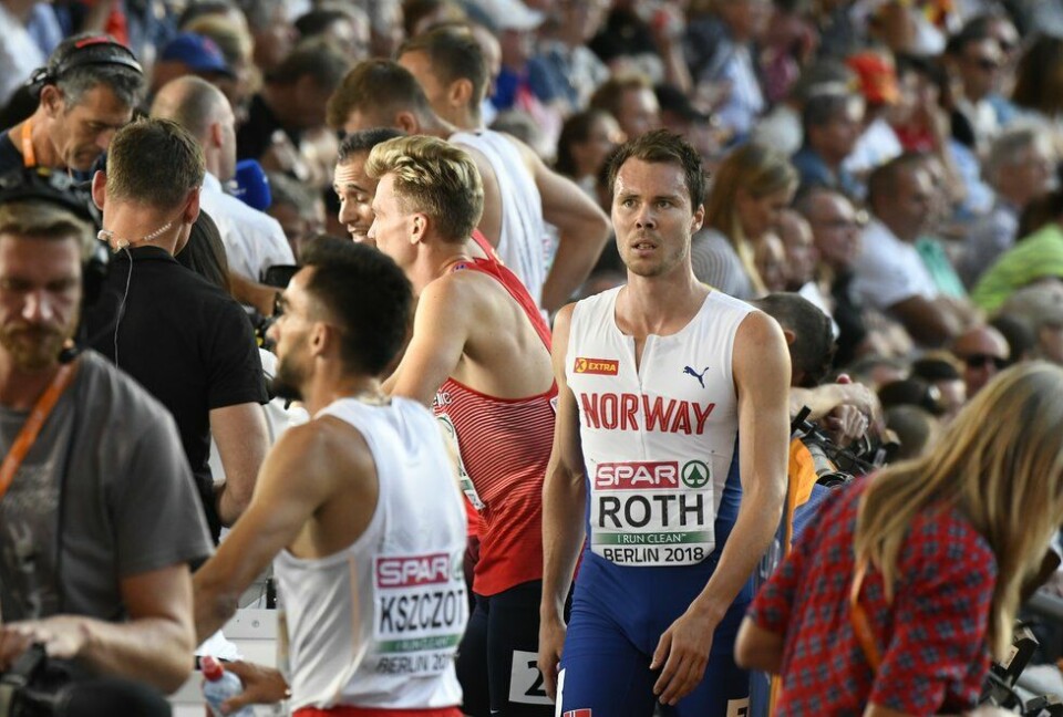 I toppen: EM og OL glapp for Thomas Roth da plantarsenen røk i 2016. I 2018 ble det EM-deltakelse, og Thomas tok seg nesten til finalen på 800 meter. Han manglet fattige tre hundredeler på å gå videre fra semifinalen. Foto: Bjørn Johannessen/Kondis. Thomas Roth i EM friidrett 2018 - Berlin