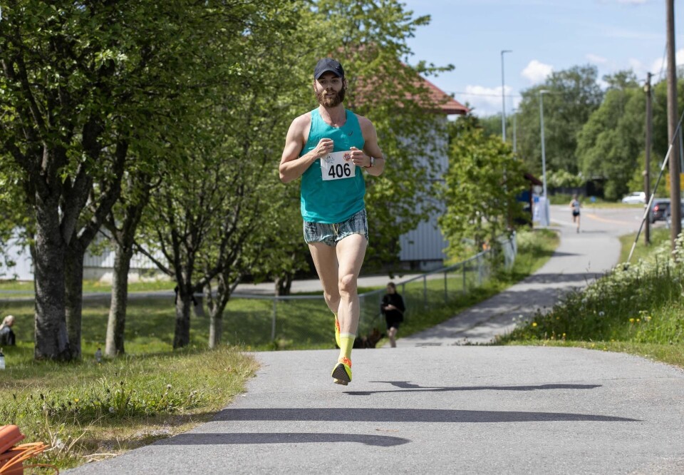 Vinner på 10 km Lars Laulo løp på 33.19, men åpnet meget optimistisk for snittfarten på førsterunden (2.632 km) var 3.14. (Foto: Bjørn Hytjanstorp)
