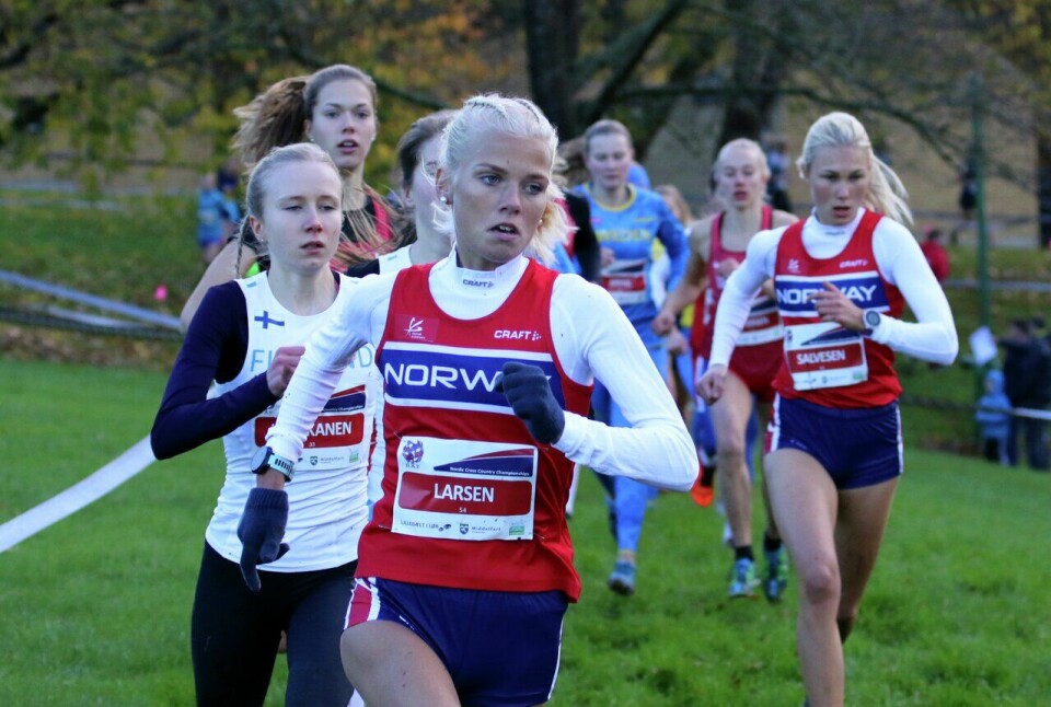 Julie Larsen tok seieren i kvinneklassen i Linnekleppen Opp. (Arkivfoto fra nordisk mesterskap i terrengløp: Arne Dag Myking) Julie Larsen tok seieren i kvinneklassen i Linnekleppen Opp. (Arkivfoto: Arne Dag Myking)