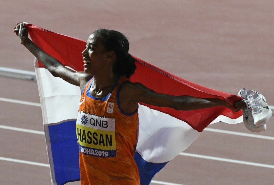 Sifan Hassan har akkurat vunnet VM-gull i Doha. (Foto: Bjørn Johannessen) VM friidrett 2019 Doha - Sifan Hassan - finale 10 000 m