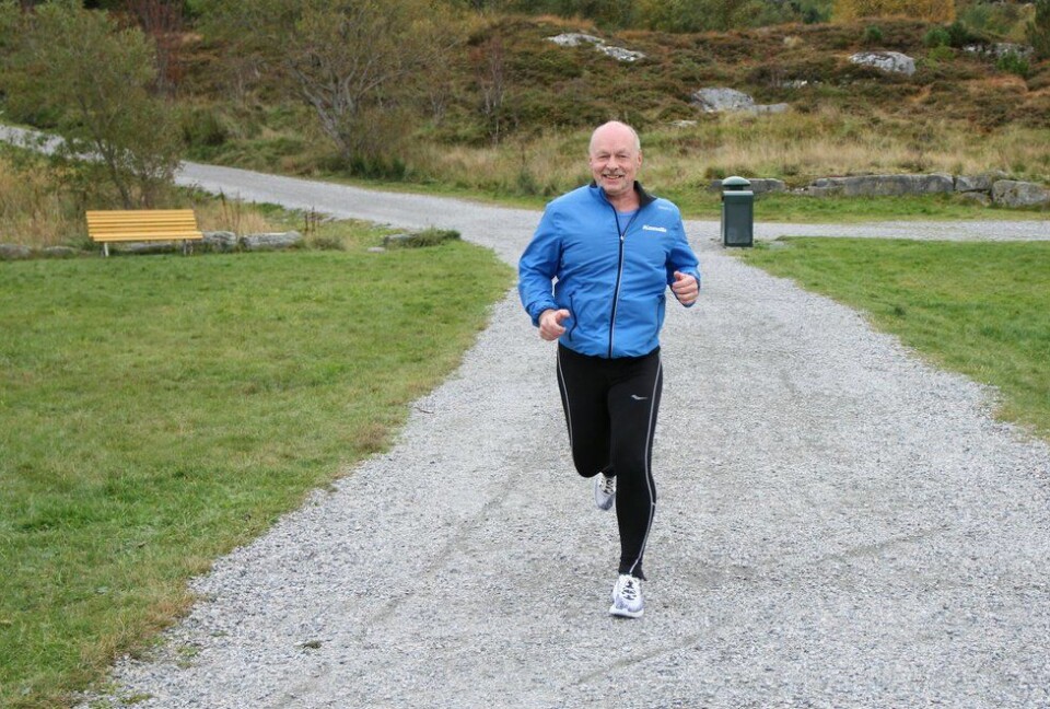 Treningstur: Sigbjørn Anton Lerstad vet nå at han kan fortsette å være aktiv med både løping og sykling selv om han har hatt anfall av hjerteflimmer. (Foto: Marianne Røhme) Sigbjørn Anton Lerstad
