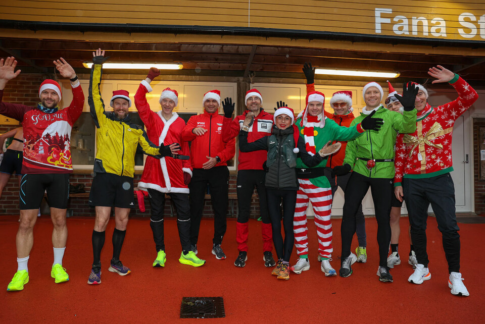 Klart for avgang forTarangers Romjulshalvmaraton fra Fana Stadion.