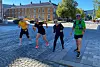 Anne Woldmo løper Trondheim Maraton og Kondistreninga Trondheim stilte opp og støttet. F.v: Sarah Portmann, Anne Woldmo, Vigdis Gabrielsen Sandø og John Erik Lein.