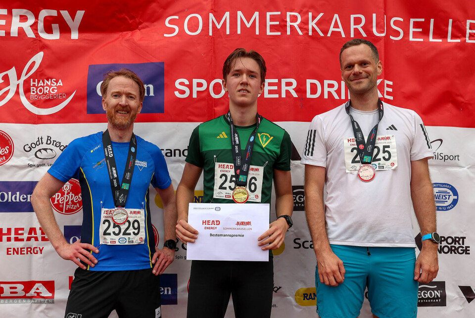 Tre beste menn 5 km: Stein Henrik Olaussen, Christopher Kårbø og Torstein Vonen