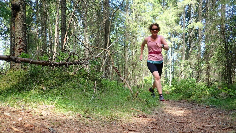 Nytelse: Drømmen er å igjen kunne løpe lange skogsturer når sommeren kommer. (Foto: Marianne Røhme) Marianne Røhmes beste langtur i Ullensaker fra Skogmo, via Åfallet til Åsmarka