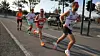 Fremst Øystein Sollgård, Alexander Sebastian Solnør, Magnus Bjørkeng Aaløkken og Krister Aaen Pedersen i maratonløpet under Trondheim Maraton 2023