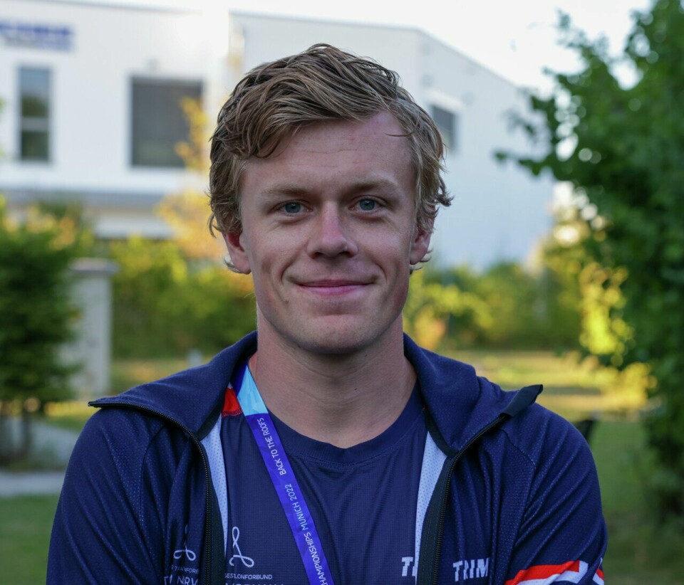 Casper Stornes leverte en like bra prestasjon som Kristian Blummenfelt, men kom i mål halvminuttet bak. Bildet er fra EM Triatlon i München 2022 (Foto.: Kondis/Arne Dag Myking) European Championships Triathlon - Casper Stornes