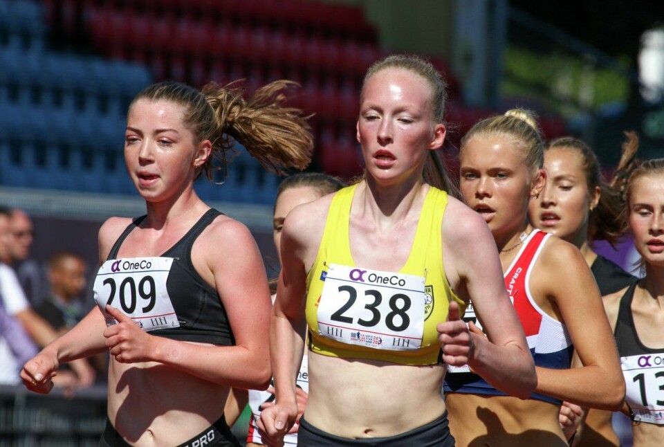 Grethe Tyldum (i midten) vant 3000 m i Trondheim på 9.35,56. (Arkivfoto: Arne Dag Myking) Grethe Tyldum (i midten) vant 3000 m i Trondheim på 9.35,56. (Arkivfoto: Arne Dag Myking)