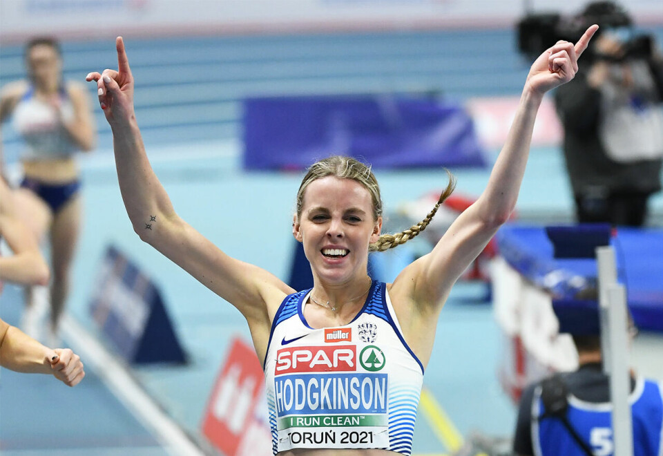 Keely Hodgkinson har bare så vidt fylt 19 år, men kunne juble for EM-gull på 800 m. (Foto: Det britiske friidrettsforbundet) Keely Hodgkinson har bare så vidt fylt 19 år, men kunne juble for EM-gull på 800 m. (Foto: Det britiske friidrettsforbundet)