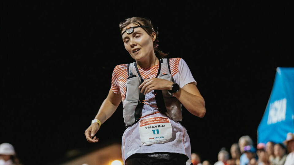 Yngvild Kaspersen er eneste debutant av 10 forhåndsuttatte løpere til VM i ultraløp 2025. Bildet er fra målgang i Western States 100 miles i 2024. (Arrangørfoto) Yngvild Kaspersen er eneste debutant av 10 forhåndsuttatte løpere til VM i ultraløp 2025. Bildet er fra målgang i Western States 100 miles i 2024. (Arrangørfoto)