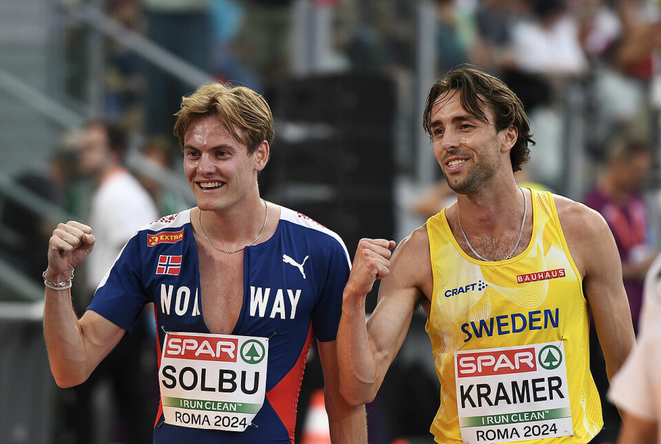 Ole Jakob Solbu og Andreas Kramer fra Sverige var to av dem som skaffet seg finaleplass på 800 meter. (Alle foto: Bjørn Johannessen) Ole Jakob Solbu og Andreas Kramer