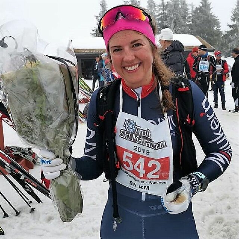 600 løpere helt i tåka i Troll Ski Marathon Vinner_95km_Maren_Thomasgaard.jpg