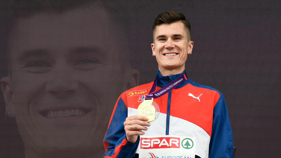 Jakob Asserson Ingebrigtsen under medaljeseremoni i sommerens EM i Roma. (Arkivfoto: Bjørn Johannessen) Jakob Asserson Ingebrigtsen under medaljeseremoni i sommerens EM i Roma. (Arkivfoto: Bjørn Johannessen)
