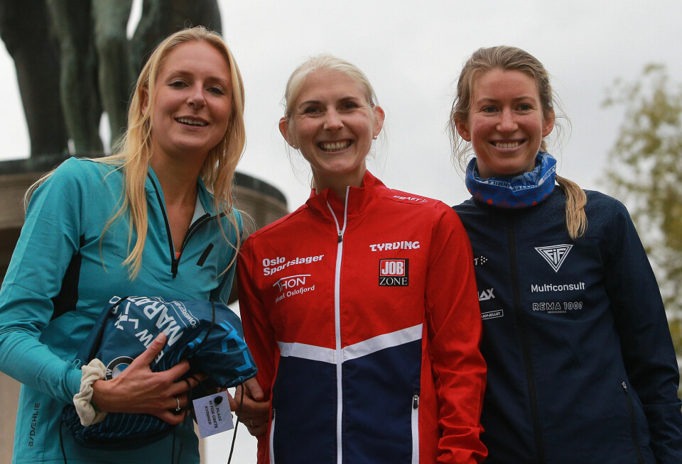 Fissehatsion og Sørset vant 10 km under Oslo Maraton Pall_damer_1_Soerset_2_Nordskar_3_Habpett_Brox_AZ3T9642.jpg