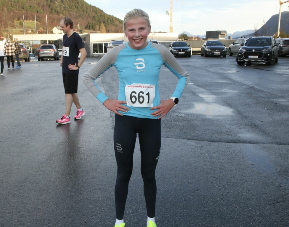 Gode vinnertider på det første løpet i Ålesund Vinterkarusell 5km_Ingrid_Sandhaug_maal