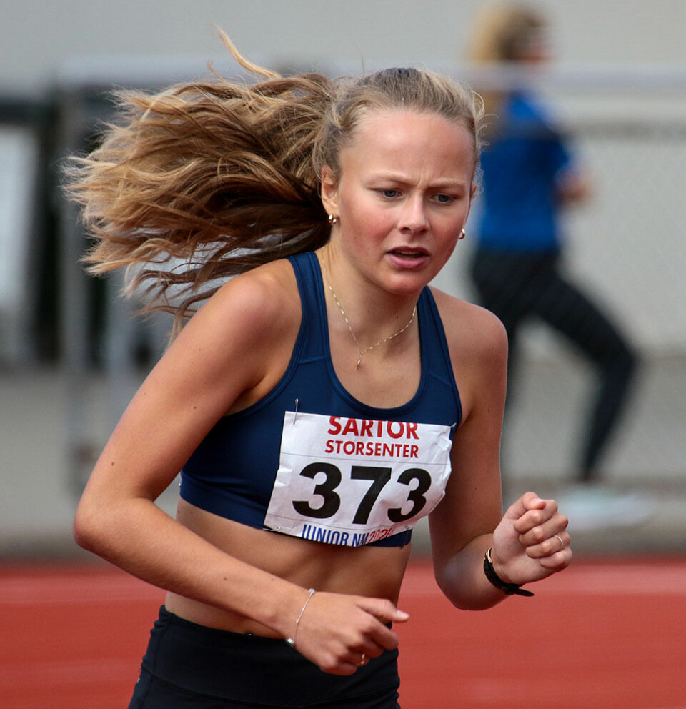 Favorittene videre fra 1500 m-forsøket i kvinner U20 3J6A1740.jpg