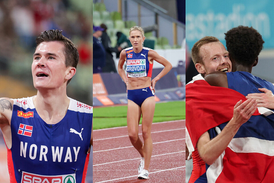 Jakob Ingebrigtsens to gullmedaljer var noen av de norske høydepunktene i EM, og at Karoline Bjerkeli Grøvdal måtte bryte på 5000 meter var en stor skuffelse. Zerei Kbrom Mezngis sølvmedalje var den mest positive overraskelsen. (Alle foto: Arne Dag Myking) Jakob Ingebrigtsens to gullmedaljer var noen av de norske høydepunktene i EM, og at Karoline Bjerkeli Grøvdal måtte bryte på 5000 meter var en stor skuffelse. Zerei Kbrom Mezngis sølvmedalje var den mest positive overraskelsen. (Alle foto: Arne Dag Myking)