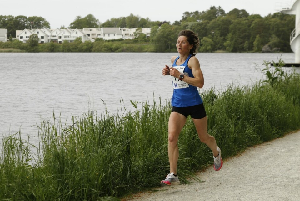 Maryna Novik løp inn til sin sjette seier i Haugesund Avis Halvmaraton. (Foto: Turid Veggeland) Maryna Novik løp inn til sin sjette seier i Haugesund Avis Halvmaraton. (Foto: Turid Veggeland)