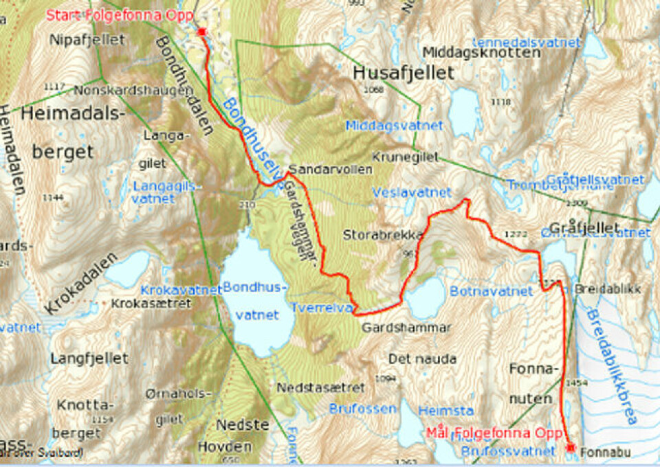 Motbakkecupen fortsetter med Folgefonna Opp 10. august Kart-640.jpg