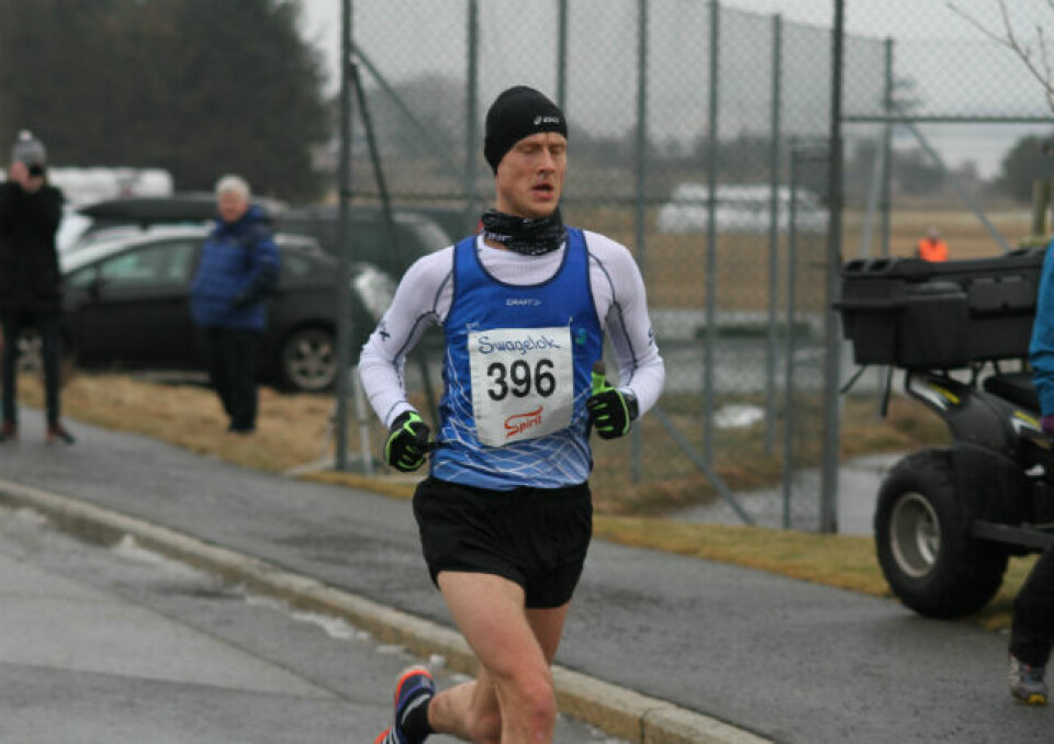 Tom Erik Halvorsen løper inn til personlig rekord i den raske løypa på Sola. Foto: Thomas Hetland. Tom Erik Halvorsen løper inn til personlig rekord i den raske løypa på Sola. Foto: Thomas Hetland.