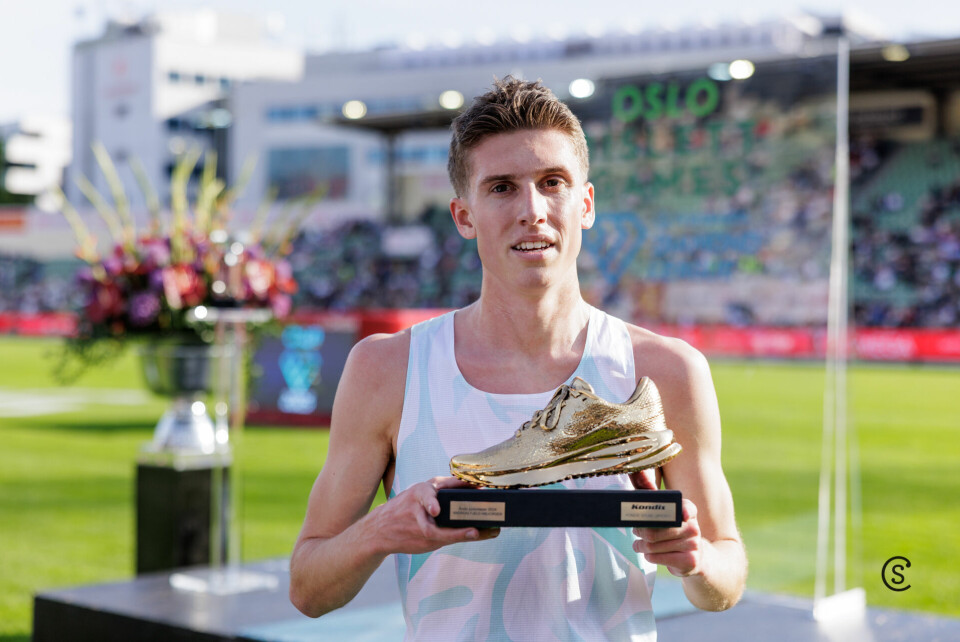 Gullsko etter fall: Andreas Fjeld Halvorsen fikk Kondis sin gullsko som Norges og kanskje verdens beste junior når det gjelder langdistanseløping. (Foto: Sylvain Cavatz) Gullsko etter fall: Andreas Fjeld Halvorsen fikk Kondis sin gullsko som Norges og kanskje verdens beste junior når det gjelder langdistanseløping. (Foto: Sylvain Cavatz)