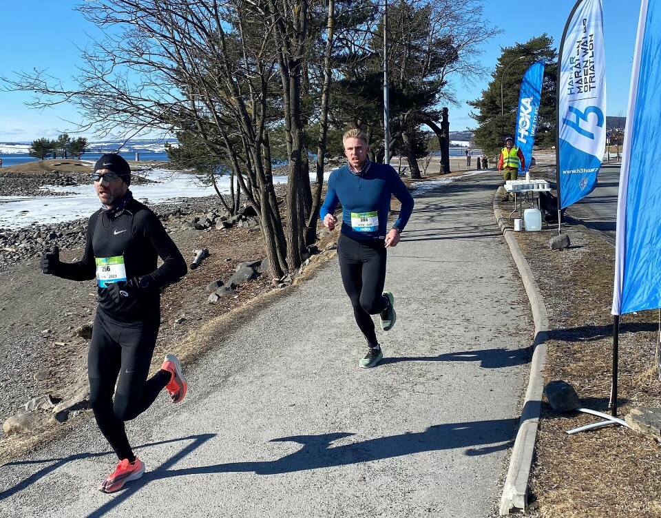 H3 Hamar HOKA Vårløp med 111 deltakere i vårsol 10 km Endre Hjelseth og Espen Rusten.jpeg