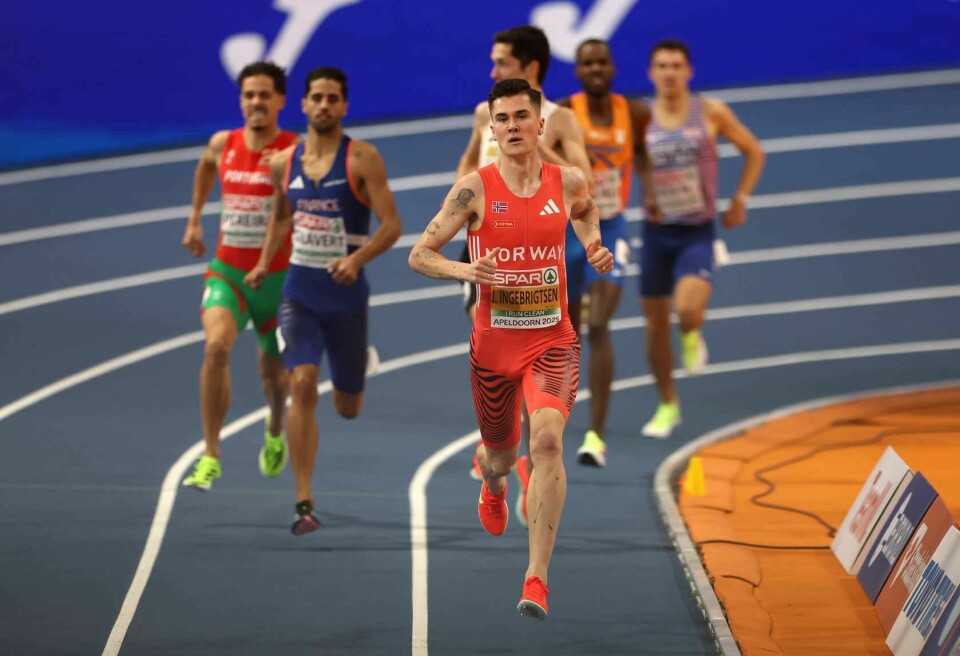 Jakob Ingebrigtsen kontrollerer inn til seier i sitt forsøksheat på 1500 m torsdag kveld. (Foto: Dean Mouhtaropoulos/Getty Images) Jakob Ingebrigtsen kontrollerer inn til seier i sitt forsøksheat på 1500 m torsdag kveld. (Foto: Dean Mouhtaropoulos/Getty Images)