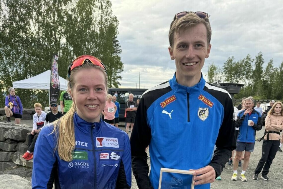 I år som i fjor var Karoline Erdal og Leif Christian Tallaksen best. I år var løypa tilbake til normal lengde 4 km etter en forkortet løype i fjor. (Foto: Hans Adolfsson) I år som i fjor var Karoline Erdal og Leif Christian Tallaksen best. I år var løypa tilbake til normal lengde 4 km etter en forkortet løype i fjor. (Foto: Hans Adolfsson)