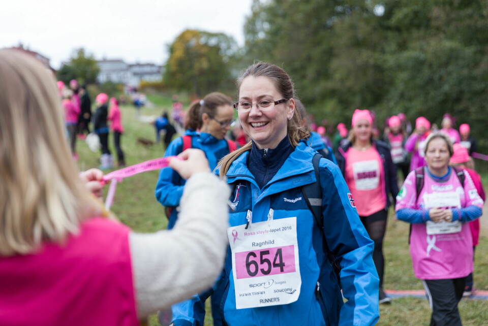 Christina Toogood vant rosa løpsfest til inntekt for brystkreftforskning 462_rosa_sloyfe_maal_16102016.jpg