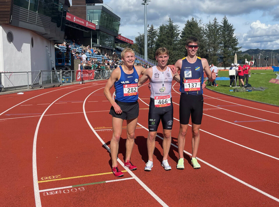 Junior-NM: Vegard Vesterhaug Warnes og Magnus Øyen best på 5000 meter 5000m U23 - trio pa topp.jpg