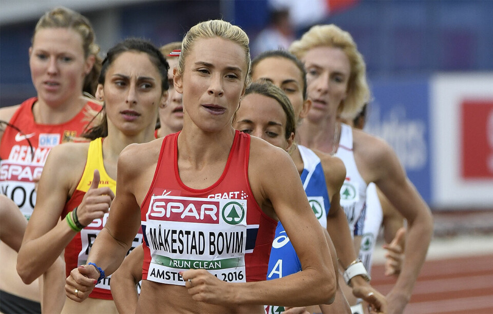 I sin aktive karriere var 800 og 1500 m hoveddistansene til Ingvill Måkestad Bovim. Her ser vi henne under EM i Amsterdam i 2016 der hun ble nummer fire i finalen på 1500 m. (Foto: Bjørn Johannessen) Ingvill-Maakestad-Bovim