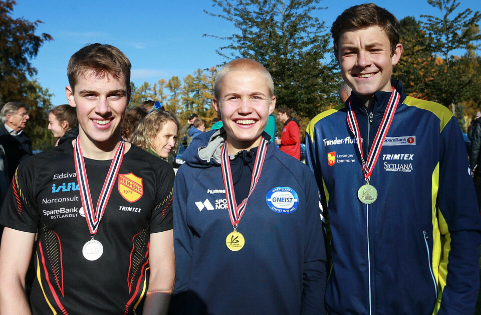 Premiepallen for klasse M17: Jan Christian Kjærnli, Philip Massacand og Tobias Alstad Premiepallen for klasse M17: Jan Christian Kjærnli, Philip Massacand og Tobias Alstad