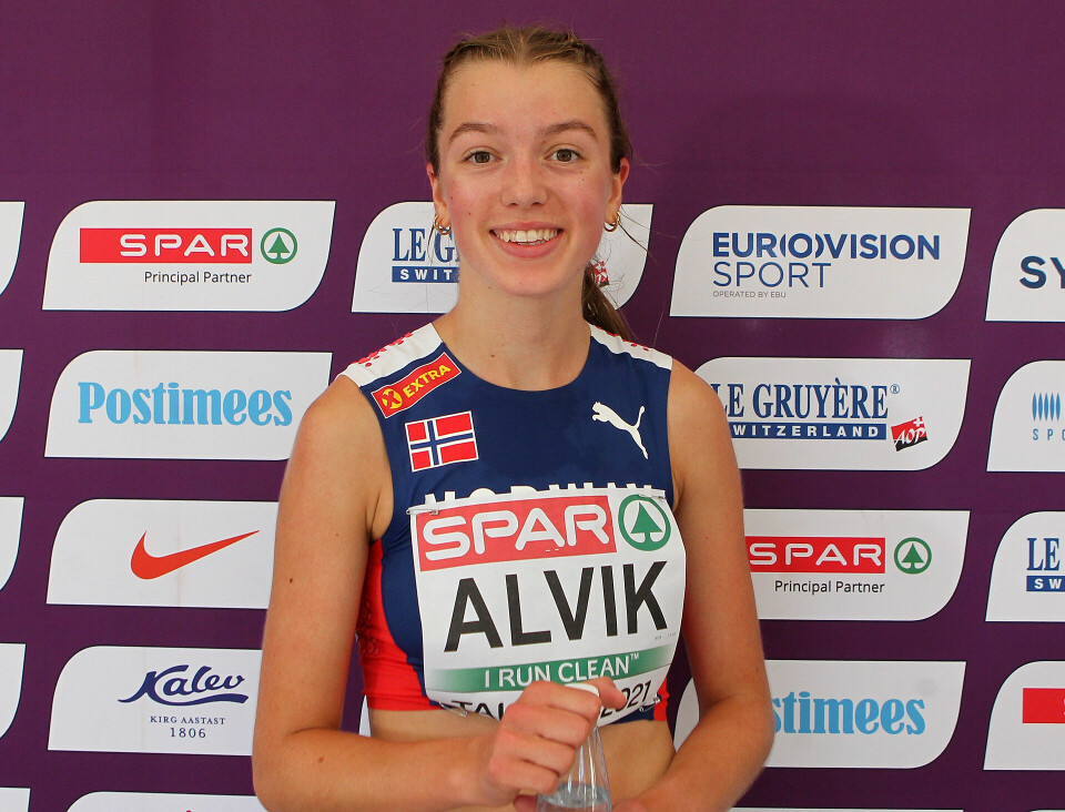 Sigrid Alvik etter dagens finaleløp på 3000 meter hinder. (Foto: Kjell Vigestad) Sigrid Alvik etter dagens finaleløp på 3000 meter hinder. (Foto: Kjell Vigestad)