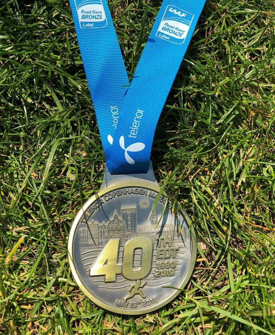 Marius Skeide Ruth med 2.26.33 da 267 norske løp København Maraton Copenhagen_Marathon_medalje.jpg