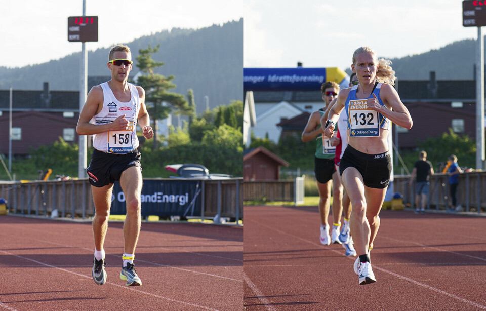 Både Trond Ørjan Eide og Hanne Mjøen Maridal hadde gleden av å løpe i mål som vinnere av 10 kilometeren i Orkland EnergiMila. (Foto: Thomas Syrstad) Både Trond Ørjan Eide og Hanne Mjøen Maridal hadde gleden av å løpe i mål som vinnere av 10 kilometeren i Orkland EnergiMila. (Foto: Thomas Syrstad)