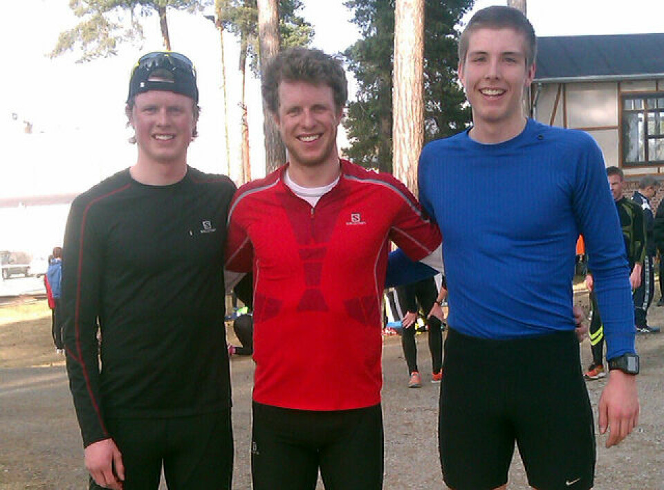 De tre beste i årets første Gå-jogg (fr v.): Mårten Soleng Skinstad, Petter Soleng Skinstad og Sindre Joahnsen. De tre beste i årets første Gå-jogg (fr v.): Mårten Soleng Skinstad, Petter Soleng Skinstad og Sindre Joahnsen.