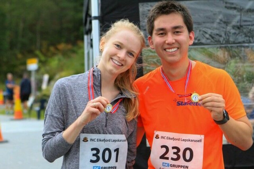 To nye løyperekorder på Eikefjord Maraton Eva Robert og M. B. Robert - 10 km.jpg