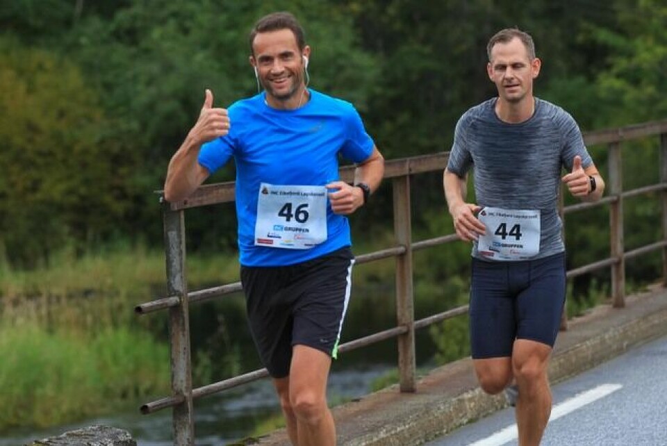 To nye løyperekorder på Eikefjord Maraton Maraton - H. Igland og Stig Kongsvik.jpg