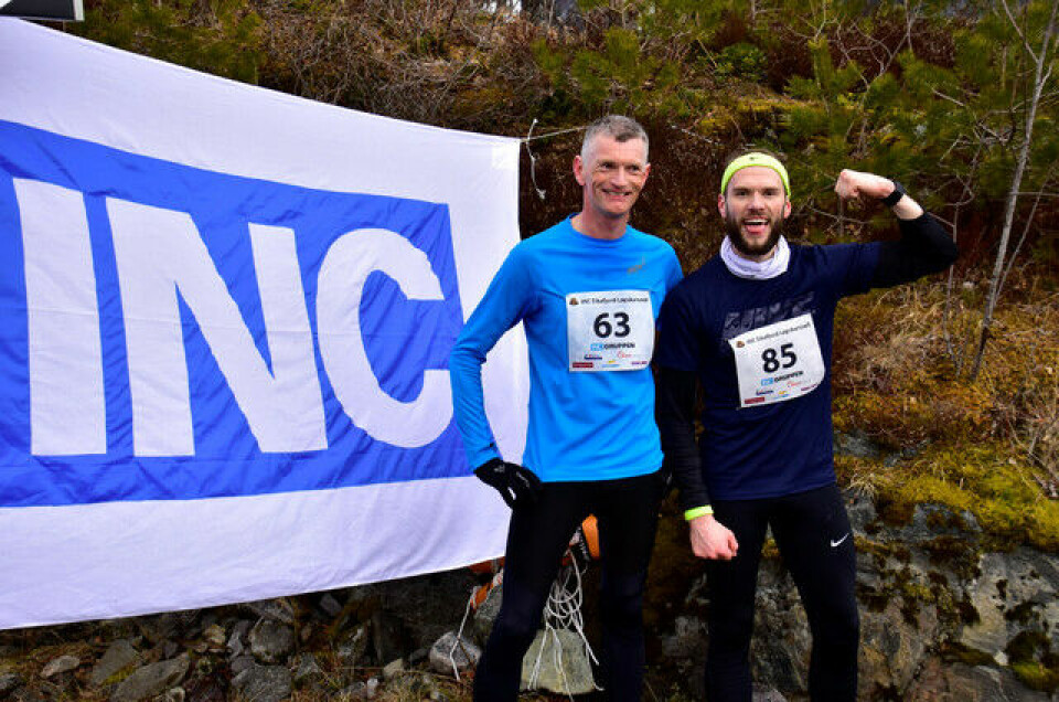 Deltakerrekord og to løyperekorder i Eikefjord Halvmaraton 10 km herrer - Arne Aase og Emil Knutsen.jpg