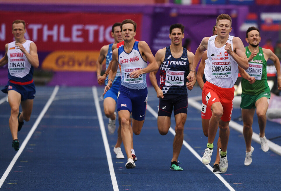 Markus Einan (til venstre) var ikke langt bak de som kjempa om medaljene, men måtte se seks mann foran seg. Polske Mateusz Borkowski vant. (Foto: European Athletics via Getty Images) Markus Einan (til venstre) var ikke langt bak de som kjempa om medaljene, men måtte se seks mann foran seg. Polske Mateusz Borkowski vant. (Foto: European Athletics via Getty Images)