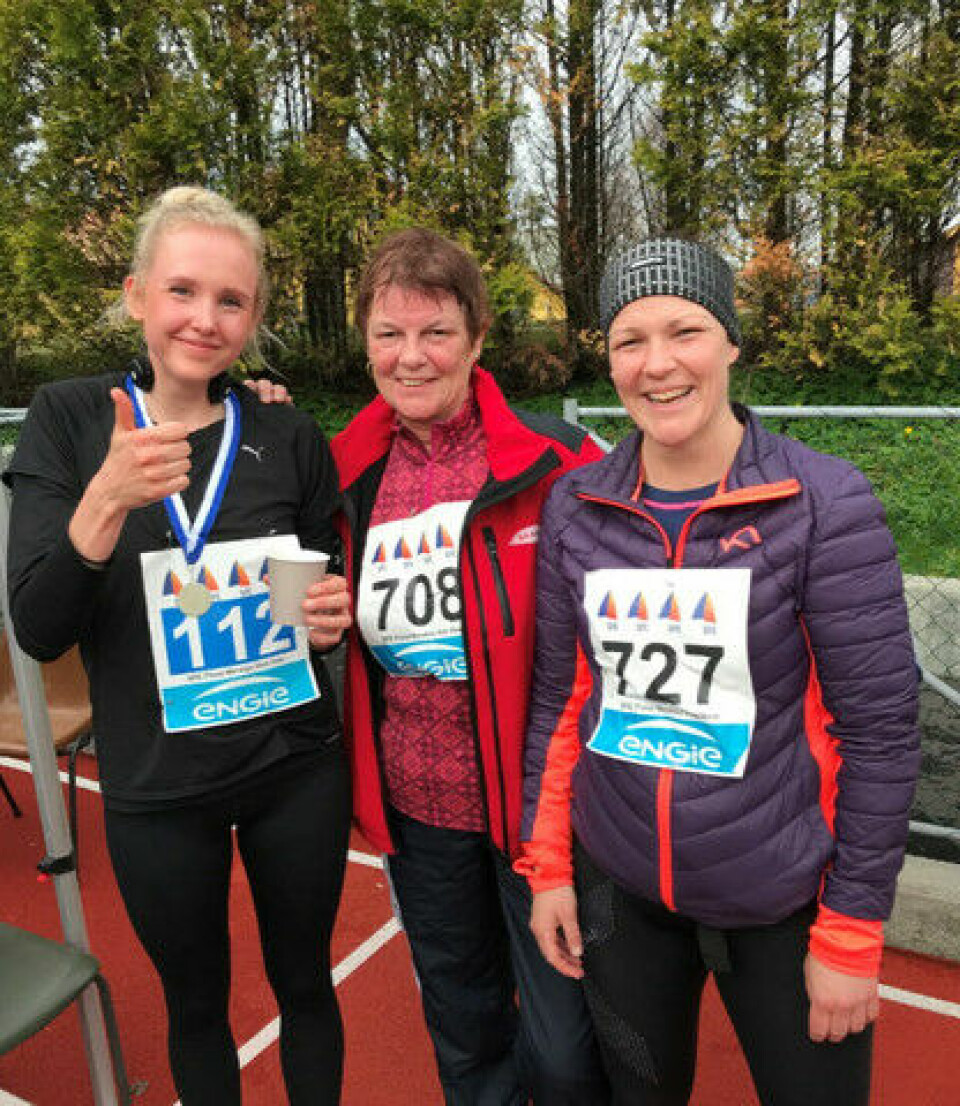 Hafsås og Jegteberg Lystad seiret i SFE Florø Maraton Rett Vest Etter løpet - K. Nilsen, G. S. Kinn og W.K. Breidvik.jpg