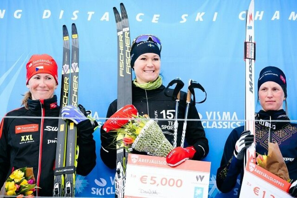 Spenning til siste centimeter i Årefjällsloppet Pallen_kvinner.jpg