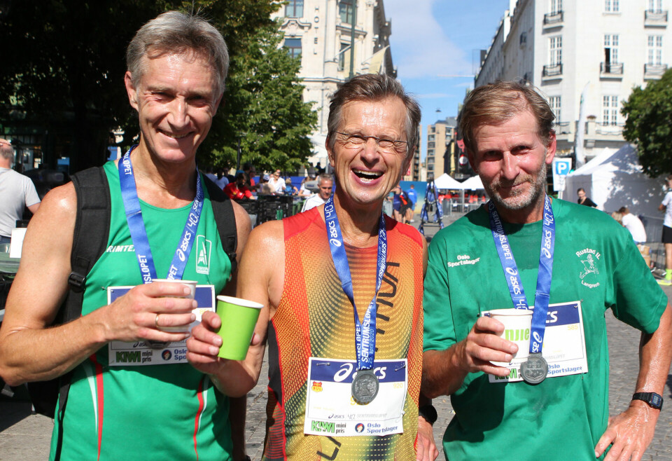 2314 løp den 40. utgaven av Sentrumsløpets 10 km lørdag 10km_oppstilt_Tre-veteraner_Trond_Inge_Carlsen_Christian_Prestegaard_Jan_Hoel_A20G3198.jpg
